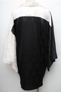 画像2: AXES-X / 弁慶&牛若丸着物袖シャツ  黒ｘオフ S-26-04-06-038-LO-BL-AS-ZS