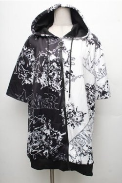 画像1: NieR Clothing / 転写パーカー  黒 S-26-04-06-040-PU-TO-AS-ZS