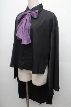 画像3: AXES-X / あしひきの山鳥の尾シャツ  黒ｘ紫 S-26-04-06-041-LO-BL-AS-ZS