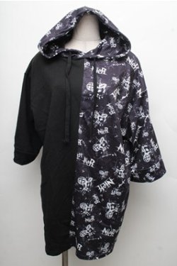 画像1: NieR Clothing / 転写パーカー  黒 S-26-04-06-042-PU-TO-AS-ZS