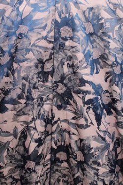 画像3: REZEN / 花柄ジャガード狩衣風切替シャツ M 藍色 S-26-04-06-043-LO-BL-AS-ZS