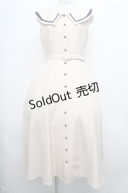 画像1: an another angelus / プチリボン配色ラインノースリーブワンピース  オフ S-26-04-06-052-CA-OP-AS-ZS