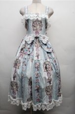 画像1: Royal Princess Alice / Rococo Rose Catジャンパースカート  サックス S-26-04-06-058-LO-OP-AS-ZS (1)