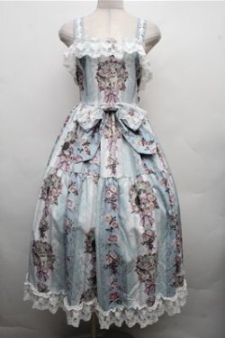 画像1: Royal Princess Alice / Rococo Rose Catジャンパースカート  サックス S-26-04-06-058-LO-OP-AS-ZS