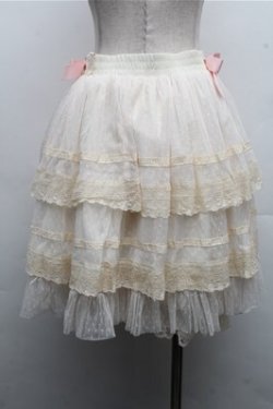 画像2: Hoshibako Works / リボンミルフィーユスカート(ショート)  キナリｘピンク S-26-04-06-060-LO-SK-HR-ZS