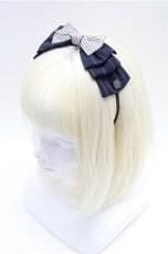 画像1: LOLITA / カチューシャ  紺 S-26-04-06-014-LO-BL-AS-ZS (1)