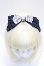 画像2: LOLITA / カチューシャ  紺 S-26-04-06-014-LO-BL-AS-ZS (2)
