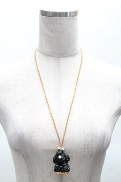 画像1: Q-pot. / プードルケーキネックレス  黒 S-26-04-06-021-QP-AC-HR-ZS