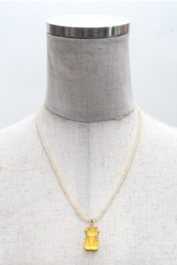 画像1: Q-pot. / シトリン テディ-ベアハードグミネックレス(レモン)  イエロー S-26-04-06-023-QP-AC-HR-ZS