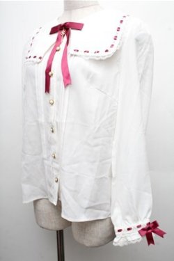 画像3: Amavel / はしごレースブラウス  白ｘワイン S-26-04-06-034-CA-BL-AS-ZS