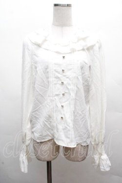画像1: Amavel / 長袖フリルブラウス  白 S-26-04-07-043-CA-BL-AS-ZS
