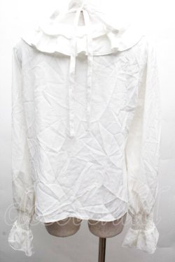画像2: Amavel / 長袖フリルブラウス  白 S-26-04-07-043-CA-BL-AS-ZS