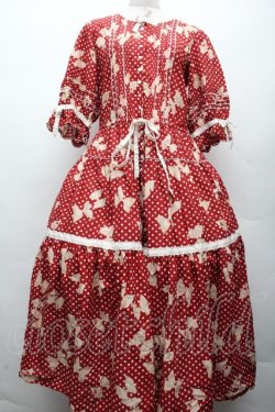 画像1: PINK HOUSE / 水玉りぼんプリントワンピース  赤 S-26-04-07-049-LO-OP-HR-ZS