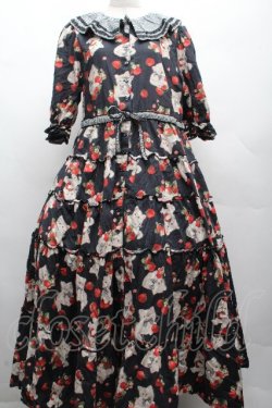 画像1: alcali / alcali × misako aoki/サイベリアンストロベリーワンピース  黒 S-26-04-07-053-LO-OP-HR-ZS