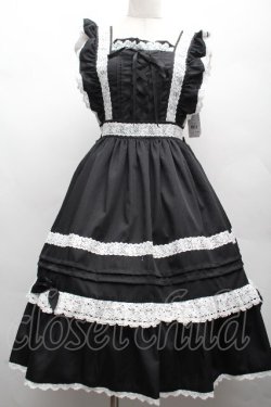 画像1: Chalmiere / ハッピーフリルジャンパースカートセット  黒ｘ白 S-26-04-07-054-0-OP-HR-ZS