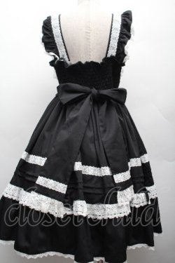 画像2: Chalmiere / ハッピーフリルジャンパースカートセット  黒ｘ白 S-26-04-07-054-0-OP-HR-ZS