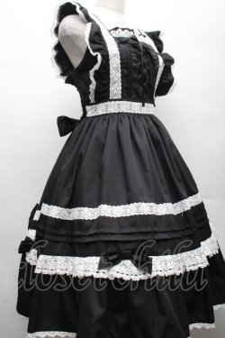 画像3: Chalmiere / ハッピーフリルジャンパースカートセット  黒ｘ白 S-26-04-07-054-0-OP-HR-ZS