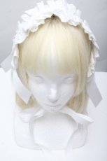 画像1: Chalmiere / コットンレースヘッドドレス  白 S-26-04-07-010-0-AC-HR-ZS (1)