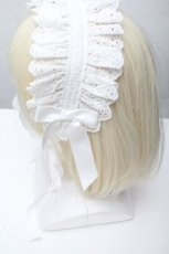 画像2: Chalmiere / コットンレースヘッドドレス  白 S-26-04-07-010-0-AC-HR-ZS (2)