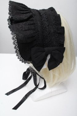 画像2: axes femme kawaii / メアリーハーフボンネット  黒 S-26-04-07-012-AX-AC-HR-ZS