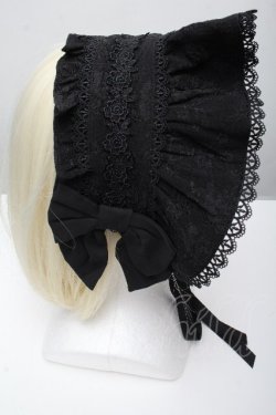 画像3: axes femme kawaii / メアリーハーフボンネット  黒 S-26-04-07-012-AX-AC-HR-ZS