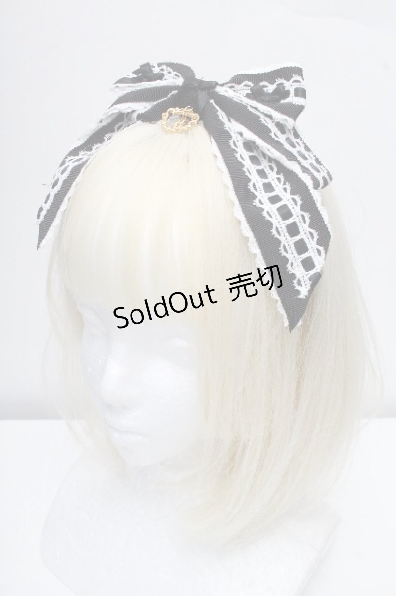 画像1: BABY,THE STARS SHINE BRIGHT / Maison de Petite Rubanリボンカチューシャ  黒 S-26-04-07-014-BA-AC-AS-ZS (1)