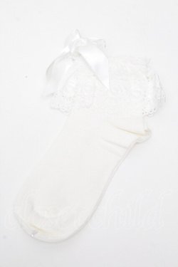 画像1: BABY,THE STARS SHINE BRIGHT / 綿レースクルー丈ソックス  オフ S-26-04-07-002-BA-ZA-HR-ZS