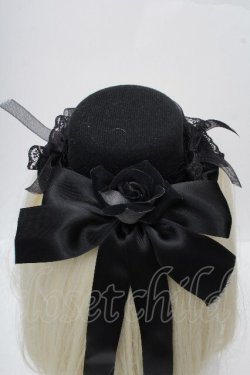 画像3: GOTH / コサージュ付きレースミニハット  黒 S-26-04-07-018-GO-AC-HR-ZS