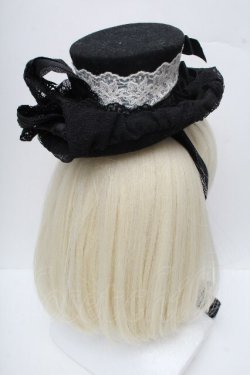 画像2: GOTH / リボンレースシルクハット  黒 S-26-04-07-019-GO-AC-HR-ZS