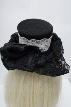 画像4: GOTH / リボンレースシルクハット  黒 S-26-04-07-019-GO-AC-HR-ZS