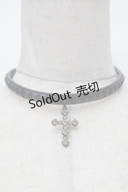 画像1: CIVARIZE / クロスチャームチョーカー  黒 S-26-04-07-026-GO-AC-AS-ZS