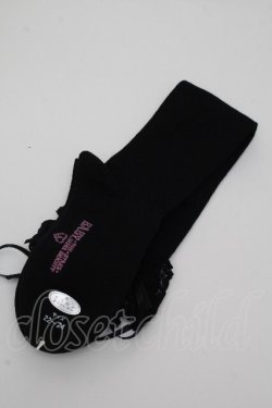 画像2: BABY,THE STARS SHINE BRIGHT / リボン通しレースオーバーニーソックス  黒 S-26-04-07-003-BA-ZA-HR-ZS