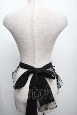 画像2: axes femme kawaii / ドットチュールハーフエプロン  黒 S-26-04-07-030-AX-ZA-HR-ZS