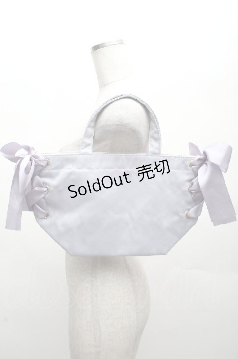 画像2: Maison de FLEUR / サイドレースアップリボントートバッグ  ラベンダー S-26-04-07-035-LO-BG-TE-ZS (2)