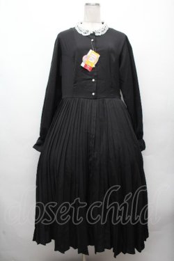 画像1: m petit by misako / AM*レースエリプリーツワンピース 3L 黒 S-26-04-09-028-LO-OP-HR-ZS