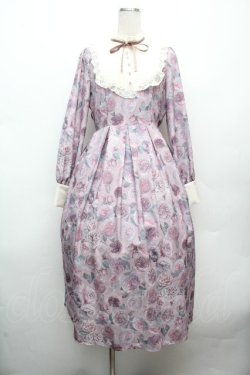 画像1: axes femme / ラヴィアンローズ柄ワンピース F ピンク S-26-04-09-029-AX-OP-TE-ZS