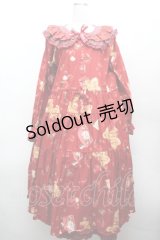 PINK HOUSE / strawberry choco bearプリントミディワンピース  赤 S-26-04-09-032-LO-OP-AS-ZS