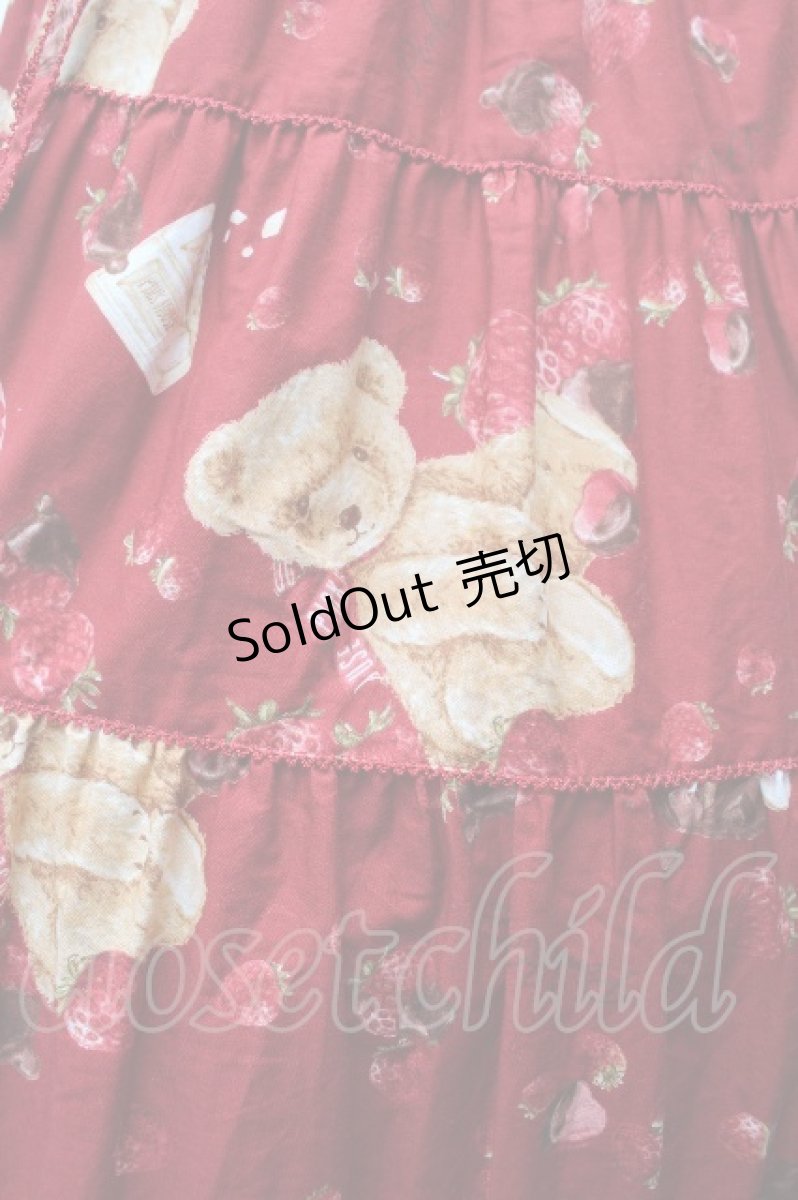 画像2: PINK HOUSE / strawberry choco bearプリントミディワンピース  赤 S-26-04-09-032-LO-OP-AS-ZS (2)