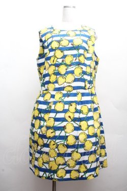 画像1: Franche Lippee / レトロチェリーワンピース  青ｘ白ｘイエロー S-26-04-09-033-LO-OP-AS-ZS