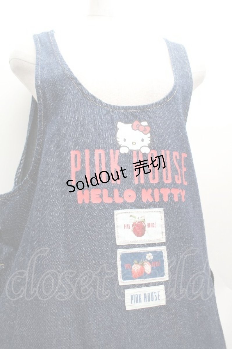 画像2: PINK HOUSE / PINK HOUSE×HELLO KITTYジャンパースカート  青 S-26-04-09-034-LO-OP-AS-ZS (2)