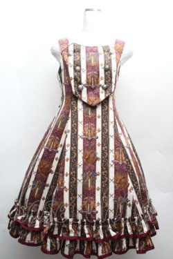 画像1: ALICE and the PIRATES / St.Lily Wolf〜狼騎士と百合の誓い〜柄ジャンパースカートI  ワイン S-26-04-09-035-PA-OP-AS-ZS