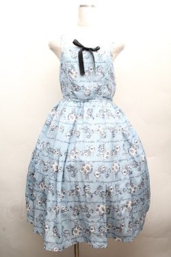 画像1: axes femme kawaii / アリス柄ワンピース  サックス S-26-04-09-039-AX-OP-HR-ZS