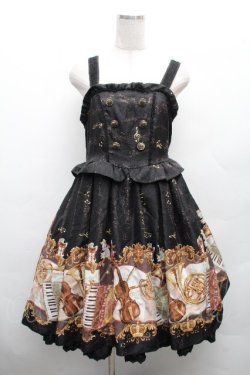 画像1: axes femme kawaii / メロディキャットワンピース M 黒 S-26-04-09-045-AX-OP-TE-ZS