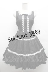 Cornet / お花レース編上げワンピース  黒ｘ白 S-26-04-09-046-LO-OP-AS-ZS
