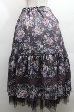 画像2: axes femme / ホーリーローズ柄フリルスカート  パープル S-26-04-09-048-AX-SK-HR-ZS (2)