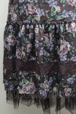 画像3: axes femme / ホーリーローズ柄フリルスカート  パープル S-26-04-09-048-AX-SK-HR-ZS