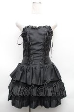 画像1: ATELIER PIERROT / レースアップミニコルセットワンピース  黒 S-26-04-09-050-EL-OP-HR-ZS (1)