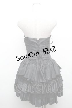 画像2: ATELIER PIERROT / レースアップミニコルセットワンピース  黒 S-26-04-09-050-EL-OP-HR-ZS