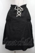 axes femme / フロント編上レース切替スカート  黒 S-26-04-09-055-AX-SK-AS-ZS