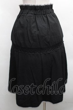 画像2: axes femme / フロント編上レース切替スカート  黒 S-26-04-09-055-AX-SK-AS-ZS